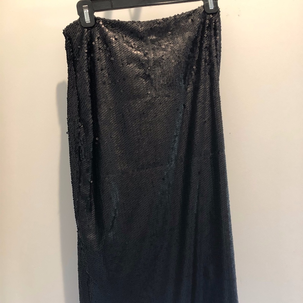 Minkpink Navy Sequin Midi Skirt